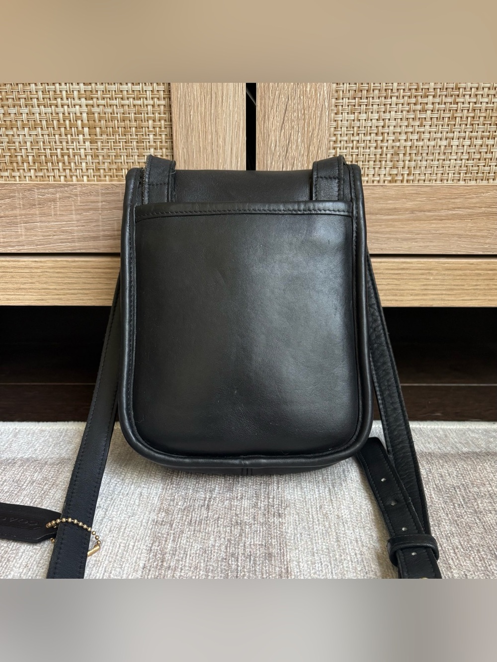 COACH Vintage Sidepack Black Leather Crossbody Shoulder Bag Handbag Purse 9978 - Picture 2 of 12